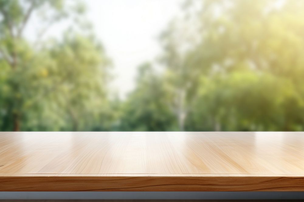 Empty wood table top window backgrounds architecture.
