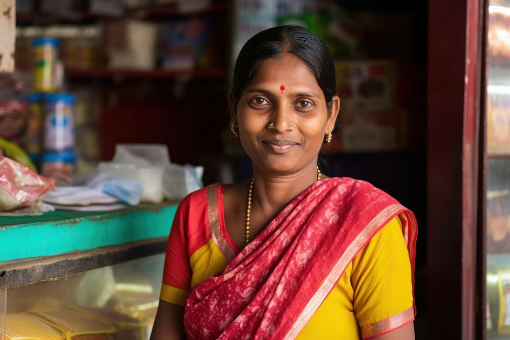 Indian woman person adult small business.