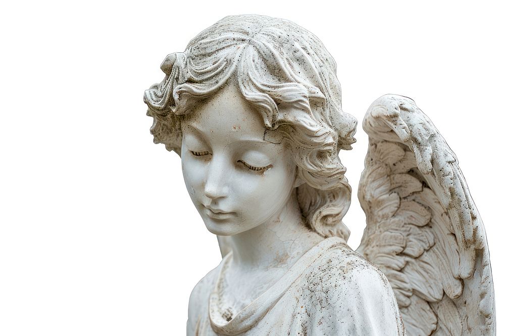 Angel sculpture statue white.