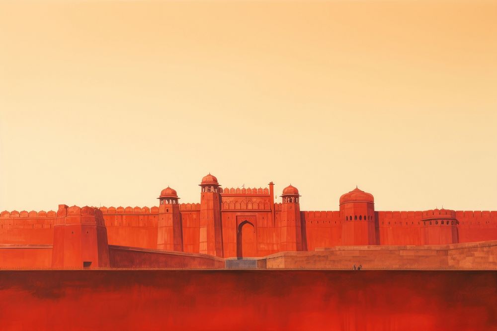 Fort architecture building red.