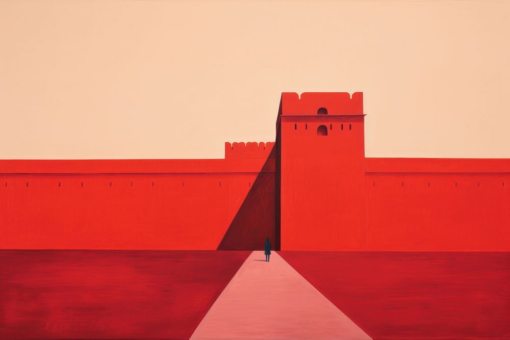 Architecture fort red painting. | Premium Photo Illustration - rawpixel