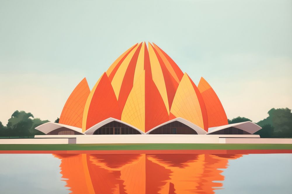 Lotus Temple in New Dehli architecture lotus temple reflection.