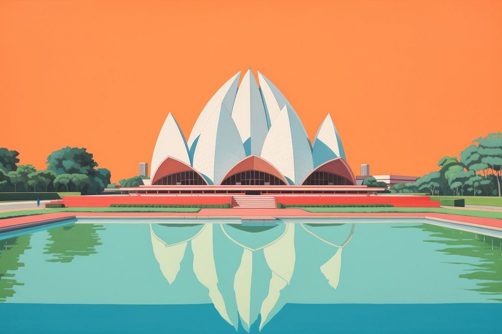 Lotus Temple in New Dehli architecture lotus temple reflection.