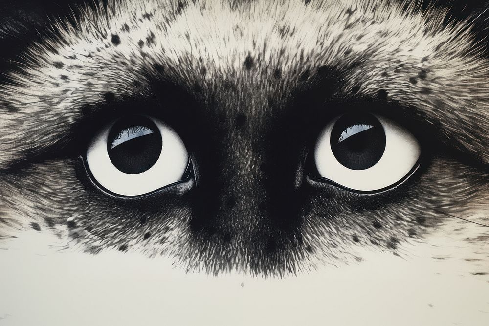 Close up an agressive animal eyes mammal rat monochrome. AI generated Image by rawpixel.