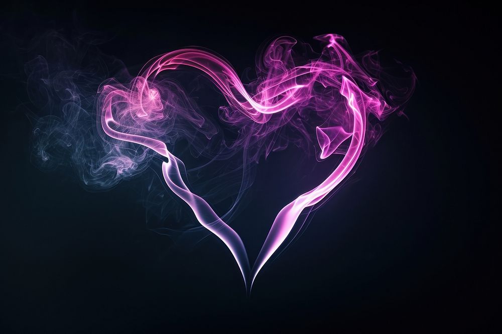 Smoke heart shape line light backgrounds purple pink.