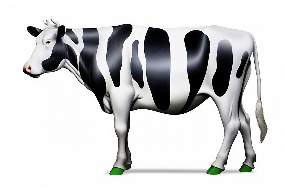 Surrealistic painting of cow livestock mammal animal.