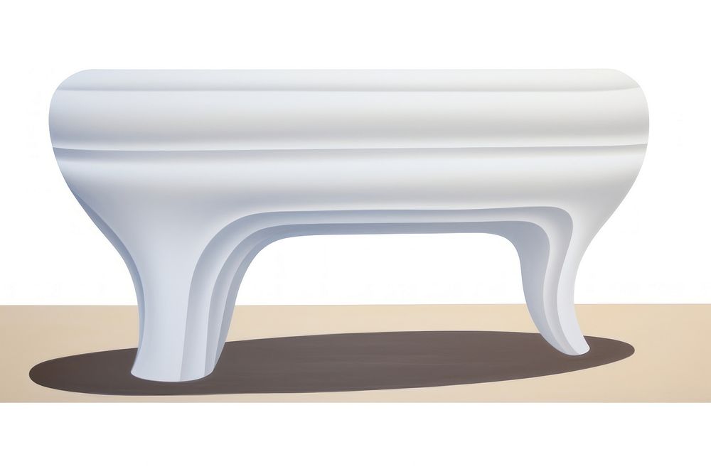 Surrealistic painting of coffee furniture table white.