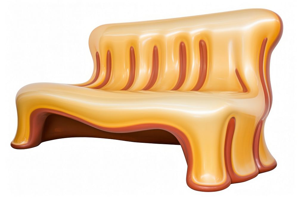 Surrealistic painting of sofa melting furniture chair bench.