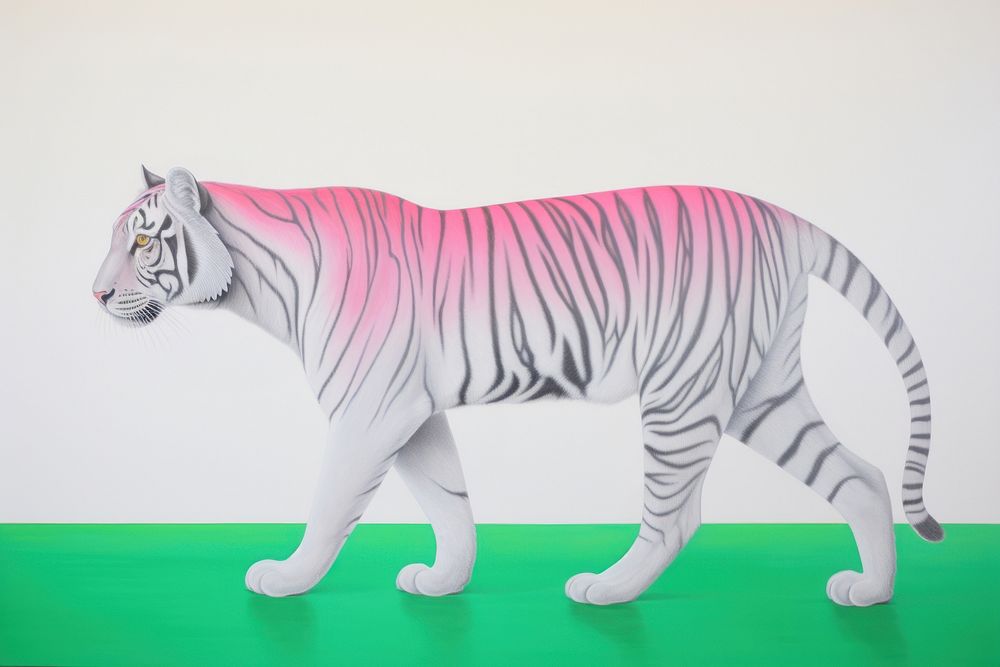 Surrealistic painting of tiger art animal mammal.