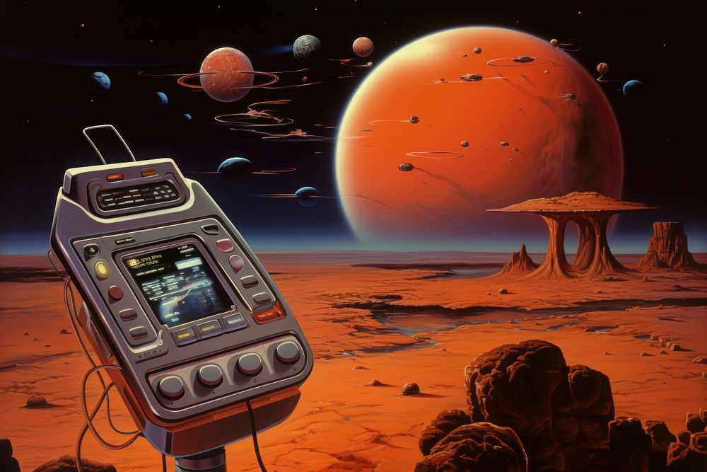 Future cell phone astronomy planet space.