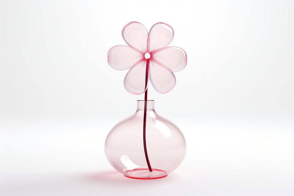 Flower transparent glass vase.