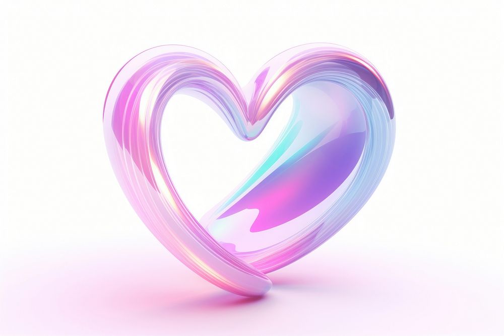 Heart with ring orbit white background futuristic abstract. AI generated Image by rawpixel.