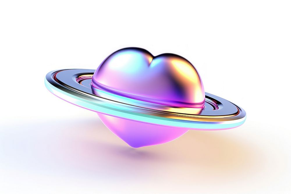 Saturn heart shape with bold ring sphere purple white background. AI generated Image by rawpixel.