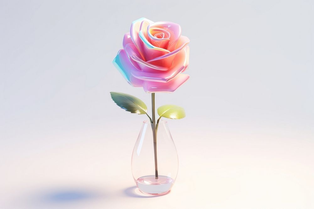Rose glass flower plant. AI generated Image by rawpixel.