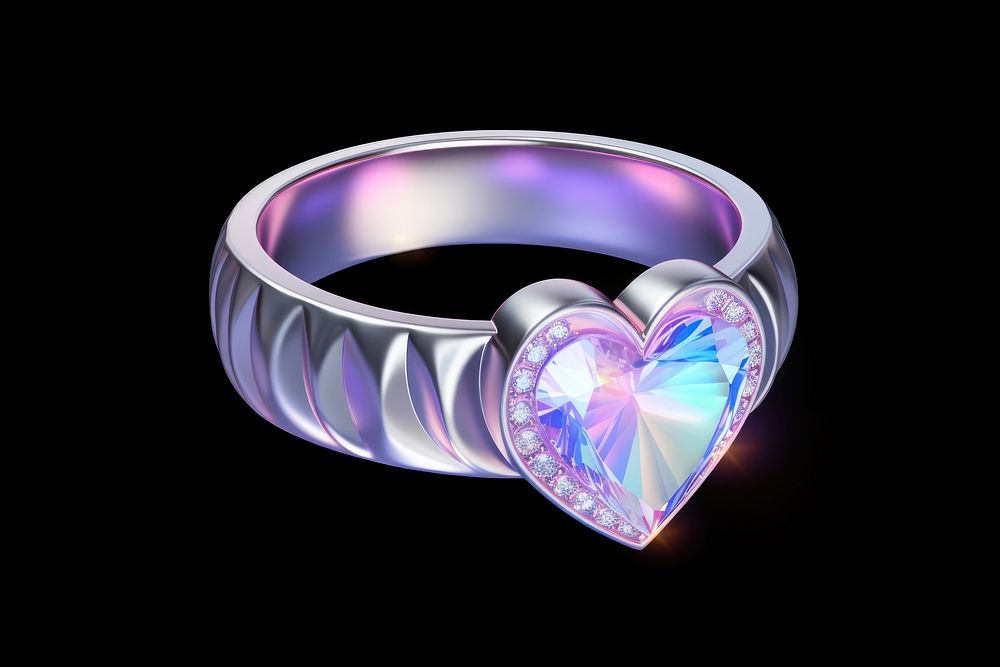 Ring of heart gemstone jewelry illuminated. AI generated Image by rawpixel.