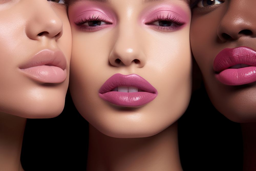 Lipstick colors arranged on lips cosmetics purple adult. AI generated Image by rawpixel.