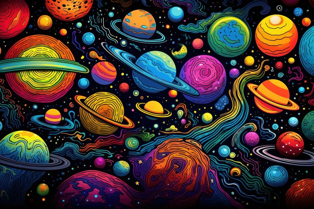 Planet backgrounds pattern art.