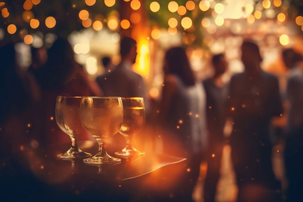 Outdoor lighting nightlife glass party. AI generated Image by rawpixel.