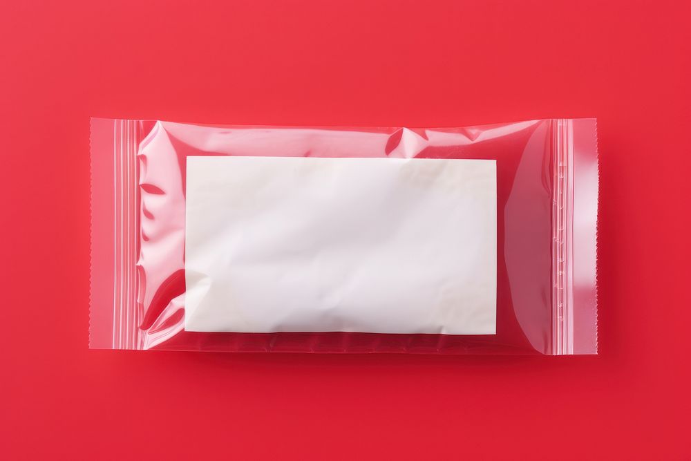 Food plastic packaging white paper crumpled.