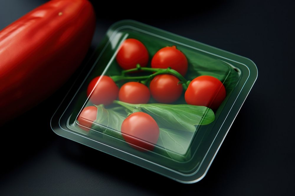 Vegetable plastic packaging tomato plant food.