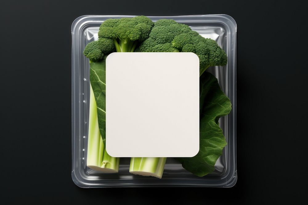 Vegetable plastic packaging broccoli food cauliflower.