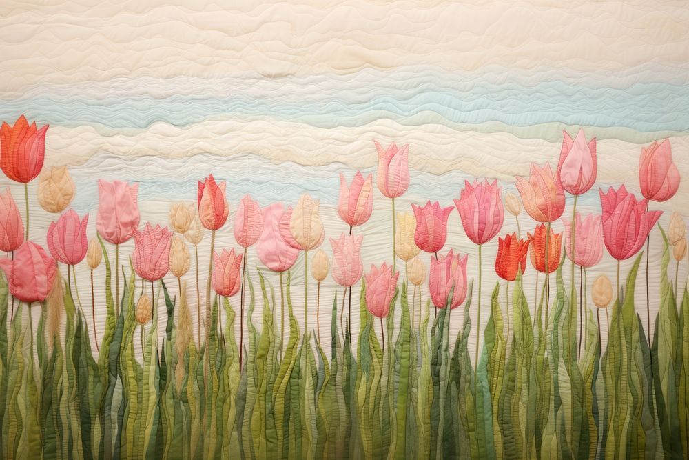 Tulip painting textile pattern.