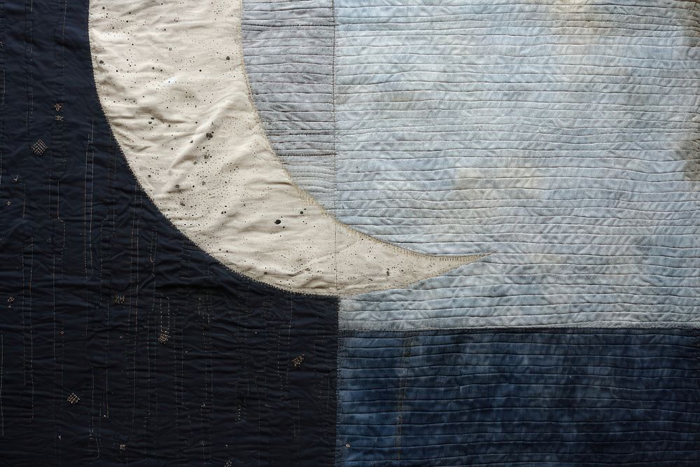 Minimal moon in the space textile texture linen.