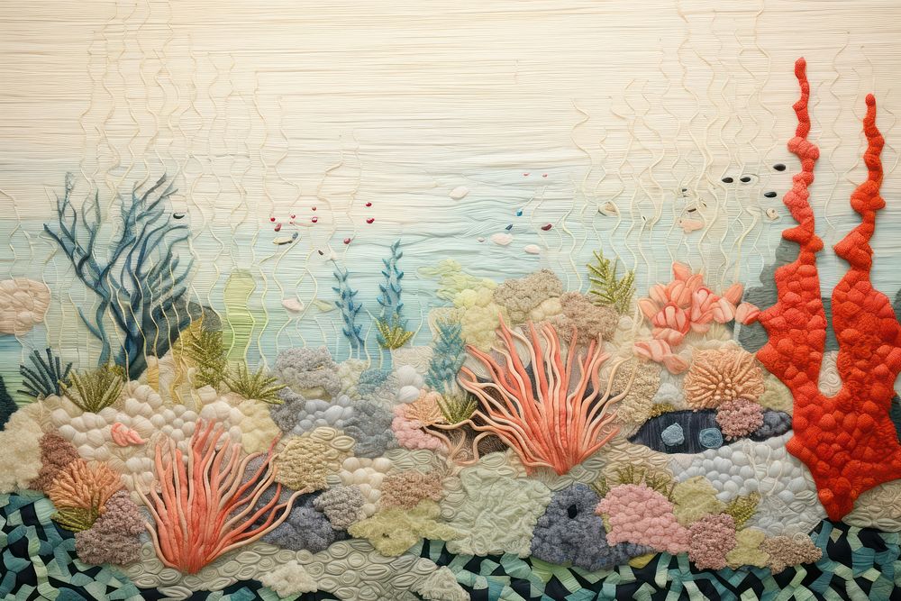 Minimal oral reef in the ocean outdoors painting pattern.