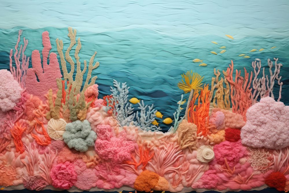 Minimal pastel oral reef in the ocean aquarium outdoors nature.