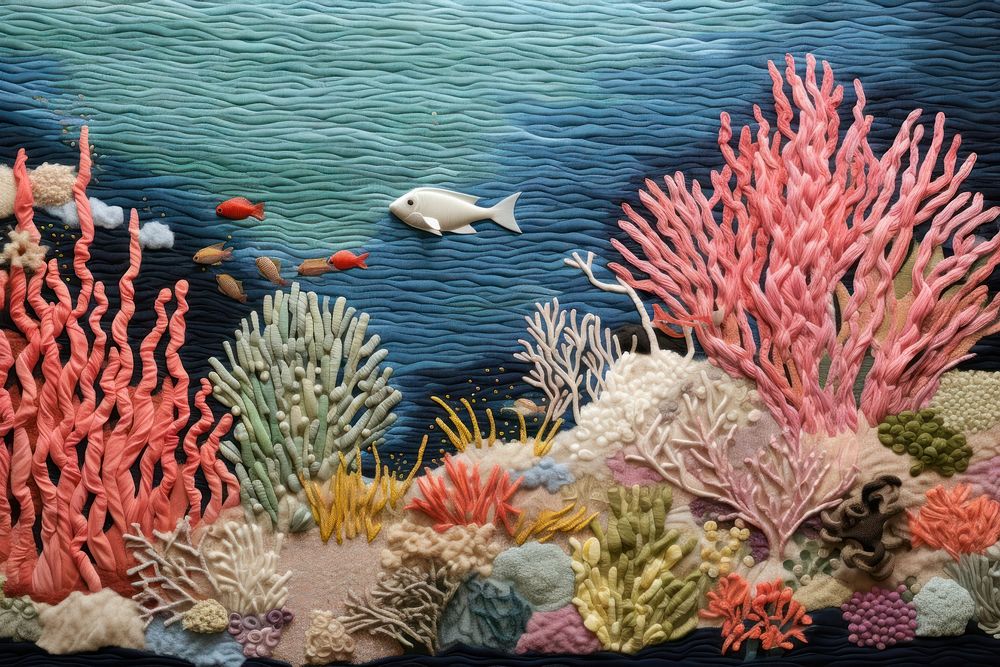 Minimal oral reef in the ocean aquarium outdoors nature.