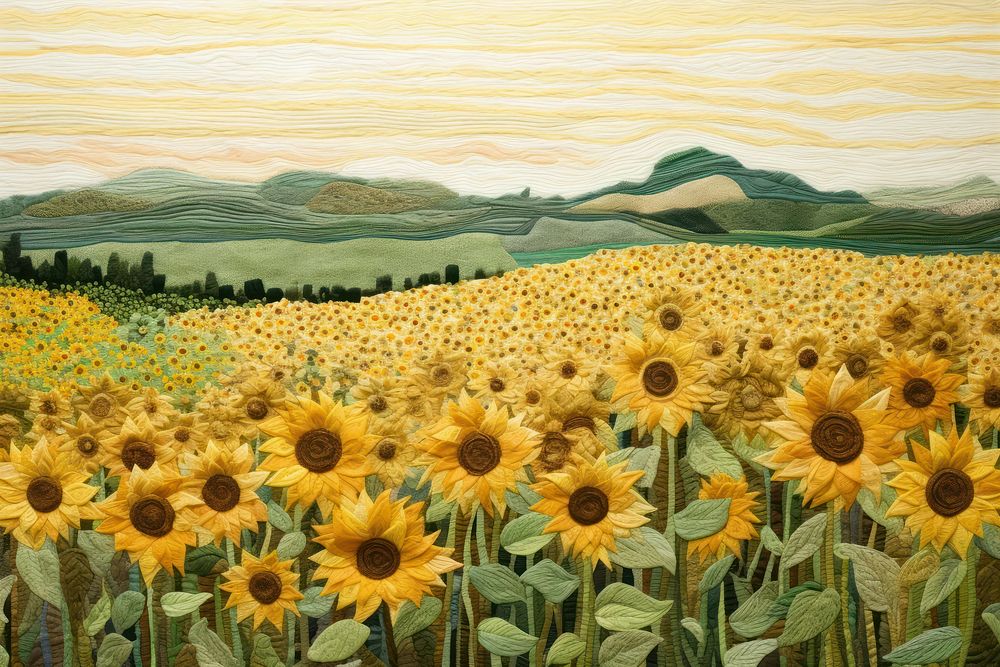 Minimal sunflower field landscape agriculture outdoors.