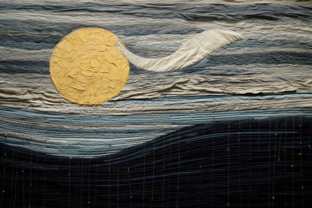 Minimal moon in the sky textile creativity darkness.