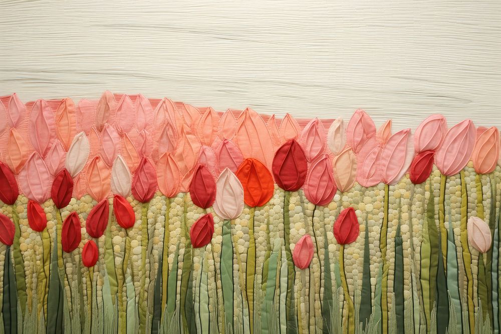 Minimal tulip field textile pattern flower.