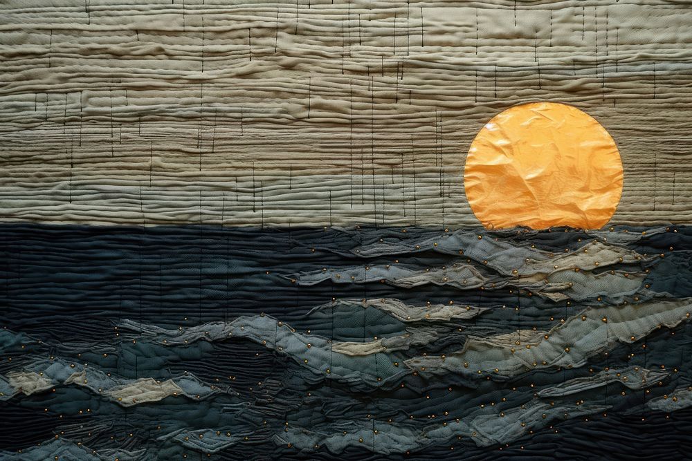 Minimal sunset in the ocean outdoors textile nature.