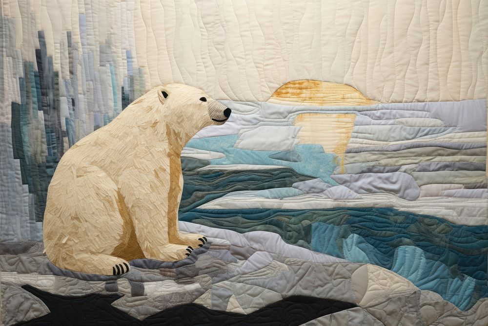 Polar bear textile animal mammal.