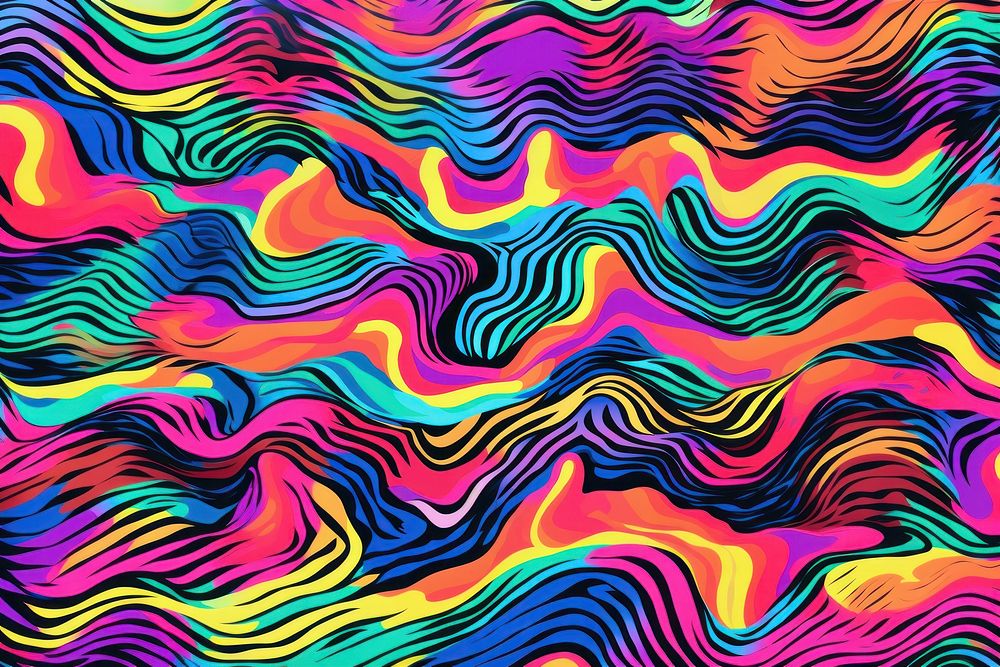 A rainbow Wavy line pattern backgrounds abstract art. AI generated Image by rawpixel.