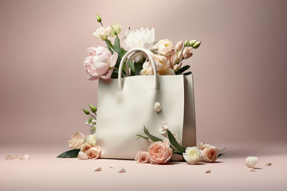 Flower carrier bag  handbag plant rose.