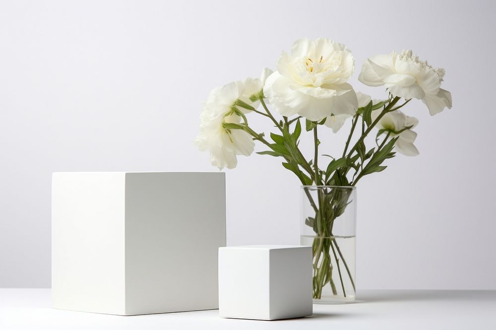 Flower shop packaging  plant white vase.