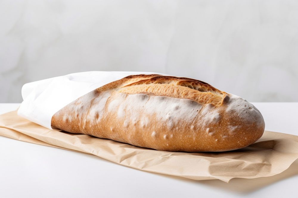 Bread packaging paper bag  baguette food viennoiserie.