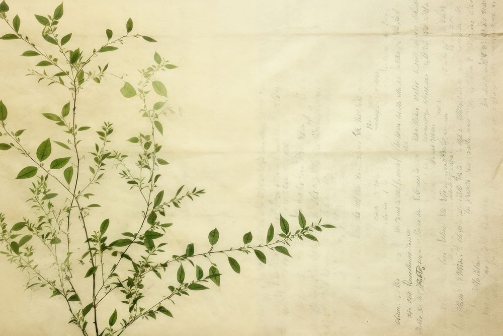 Old green herbarium page paper herbs backgrounds plant.