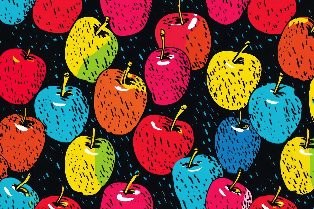 Apple pattern backgrounds fruit food. AI generated Image by rawpixel.