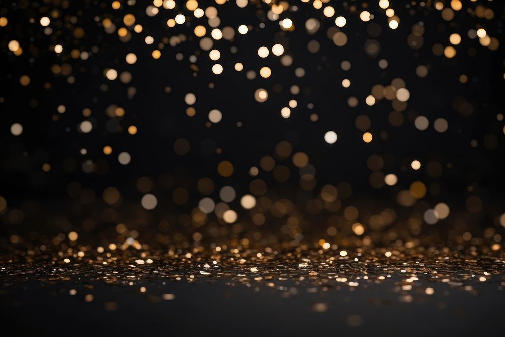 Black and gold glitter bokeh glitter Dots backgrounds decoration lighting. AI generated Image by rawpixel.