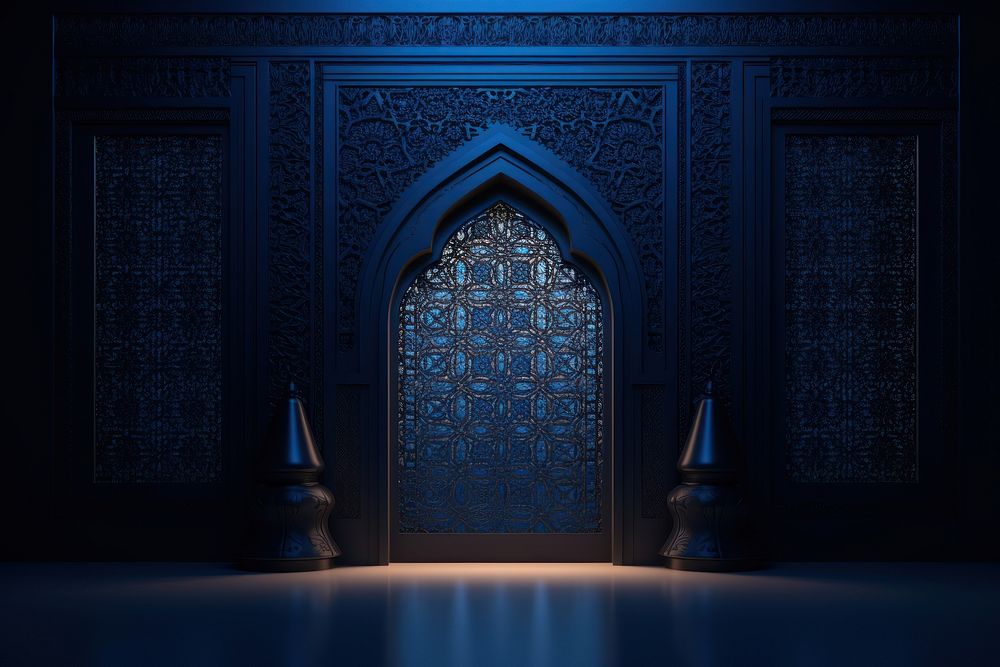 Islamic a door architecture lighting pattern. AI generated Image by rawpixel.