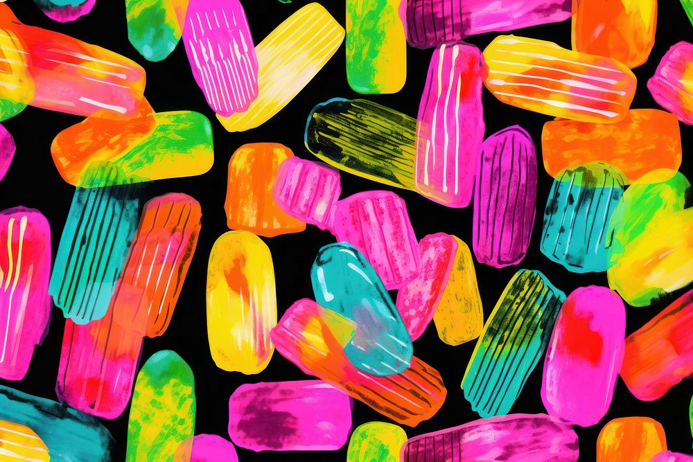 Candies in wrappers pattern confectionery backgrounds candy. AI generated Image by rawpixel.