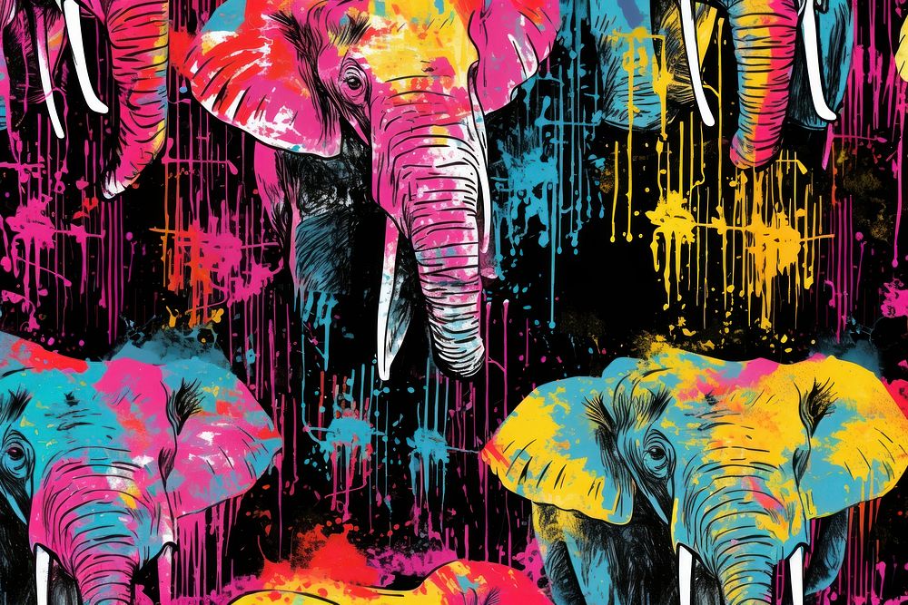 Elephant backgrounds wildlife pattern. 