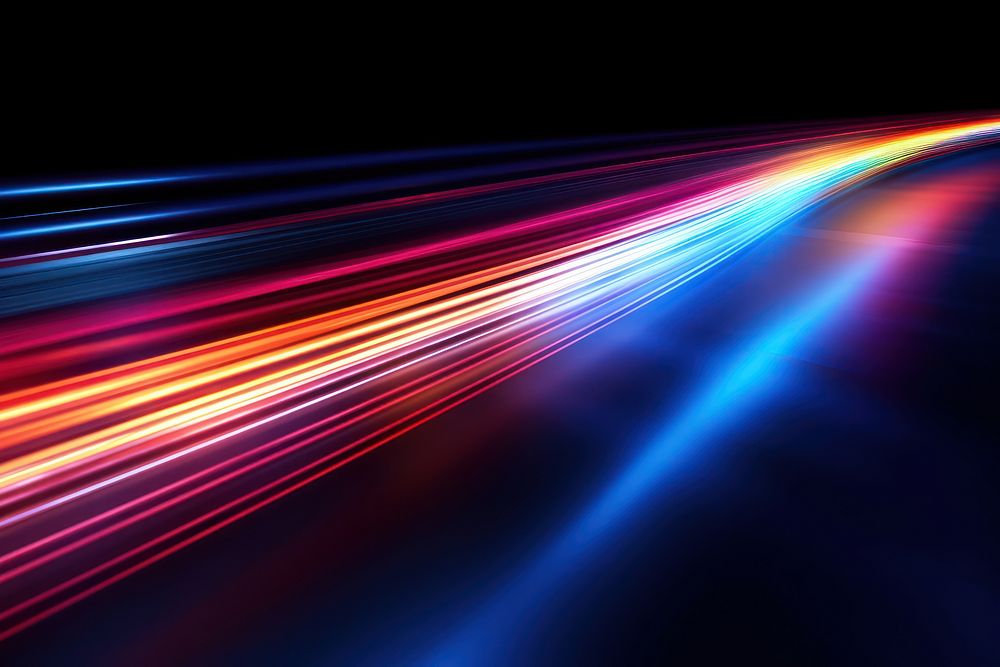 Fibre optic neon light backgrounds lighting motion. AI generated Image by rawpixel.