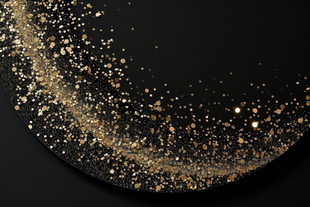 Hint of gold glitter dots black night space. AI generated Image by rawpixel.