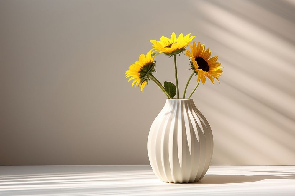 Flower vase sunflower plant.