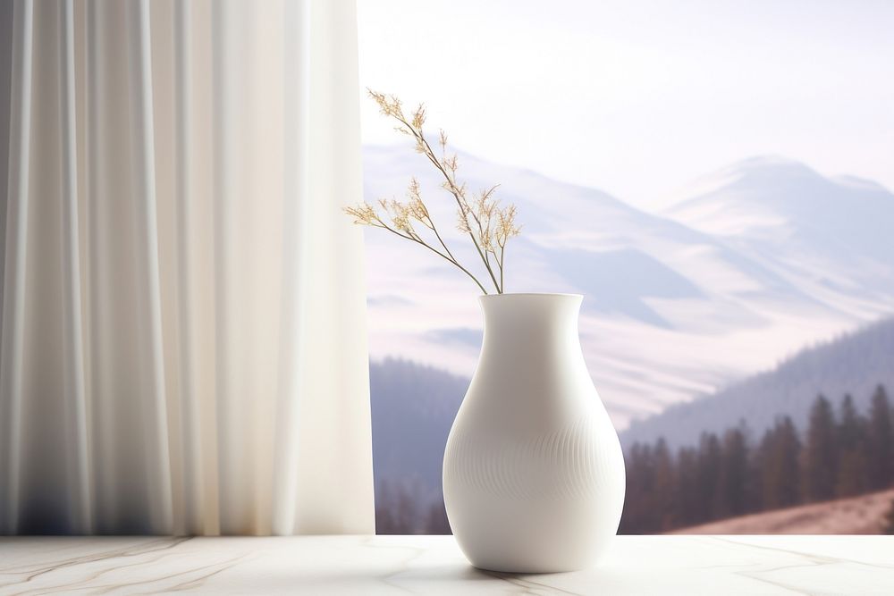 Vase windowsill flower plant.
