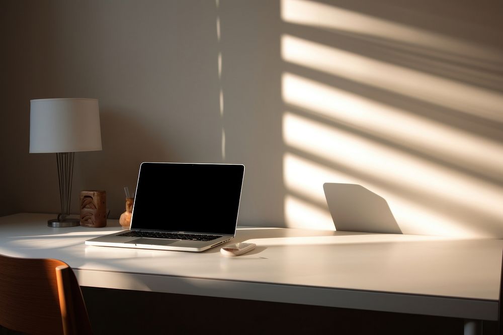 Computer white wallpaper working desk | Free Photo - rawpixel